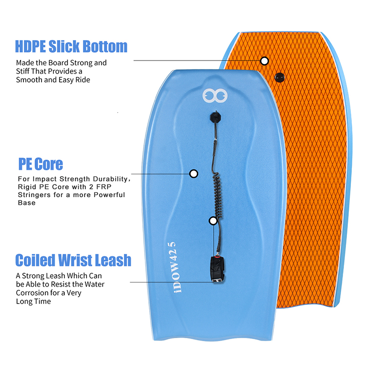 Kids and Adults PE Core Bodyboard with High Durability Rider Weight 120-200lbs