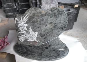 China Upright Tombstone And Monument Heart Shape With Pigeon Shadow Carving wholesale