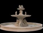 Large White Marble Stone Water Fountain with Horse Statue