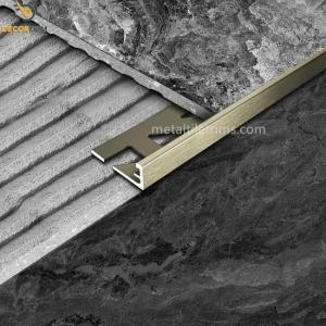 China Brush Bright Bronze 10mm Aluminum Tile Edge Trim Straight Edge External Corner Metal wholesale