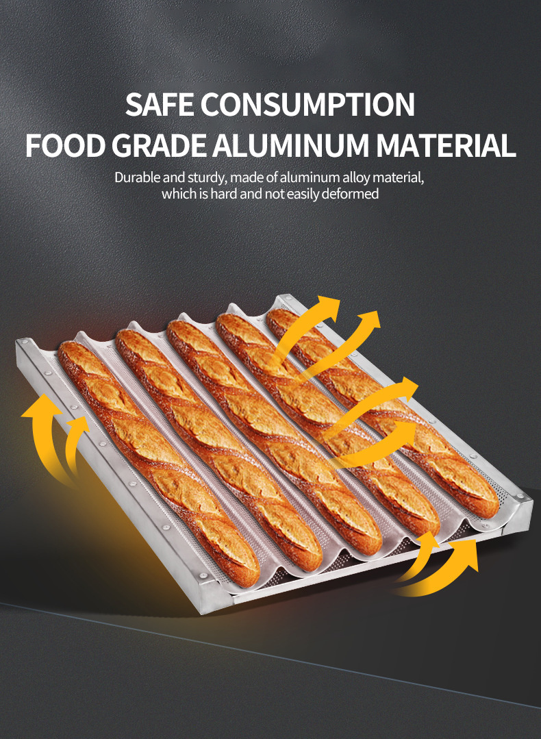 Baguette Baking Mold Non-Stick Perforated Sandwich French Bread Roll Pan Mould