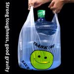 Customizable PE Shopping Bag T Shirt Grocery Bags With Cheerful Smiley Face