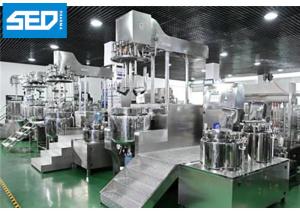 China Skincare Ointment Manufacturing Machine Hydraulic Lifting Vacuum Emulsifying Mixer wholesale