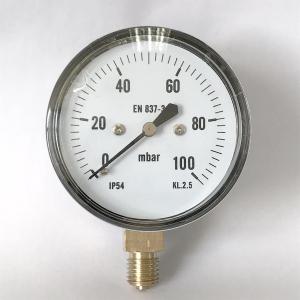China ABS Capsule Pressure Gauge Radial Mount 100 Mbar Bellows Manometer wholesale