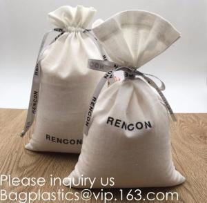 China Double Canvas Drawstring Bag Cotton Pouch Gift Sachet Bags Muslin Bag Reusable Tea Bag,Organic Cotton Reusable Produce B wholesale