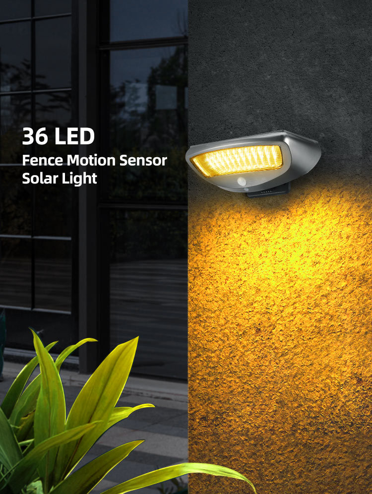 Modern Solar Motion Sensor Light Led Solar Wall Light with Color Rendering Index Ra 85