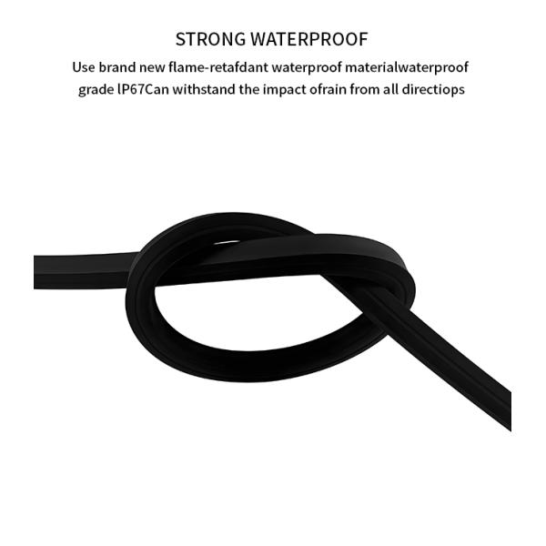 Full Black Neon Flex LED Strip 16*16 LED Neon Flex Warm White IP67 Waterproof