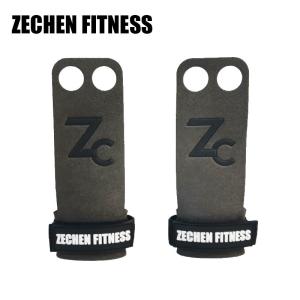 China 2.25Mm 2 Hole CrossFit Hand Grips Support Grey Microfiber Leather Pull Up Fitness Accessories wholesale