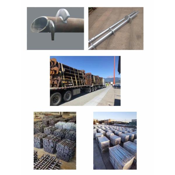 Prefabricated Galvanized Round Or Square,Tubular Or Bar Steel Shafts With Round Helix Plates