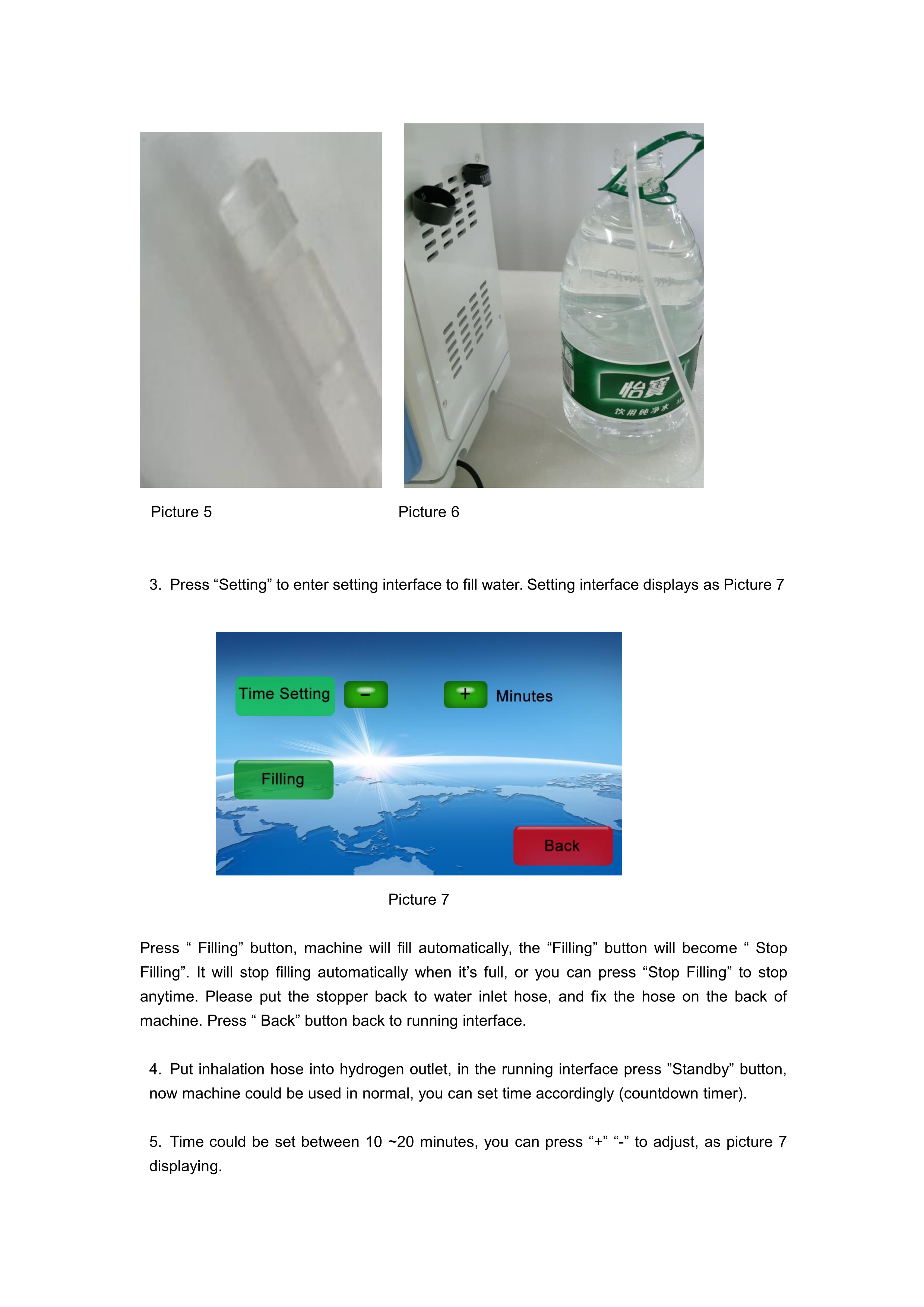 Hydrogen Inhalation Therapy Treatment Machine 99.99% Purity 0.45Mpa Delivery Pressure