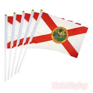China PVC Pole State 8.2x5.5'' Hand Waving Flag wholesale
