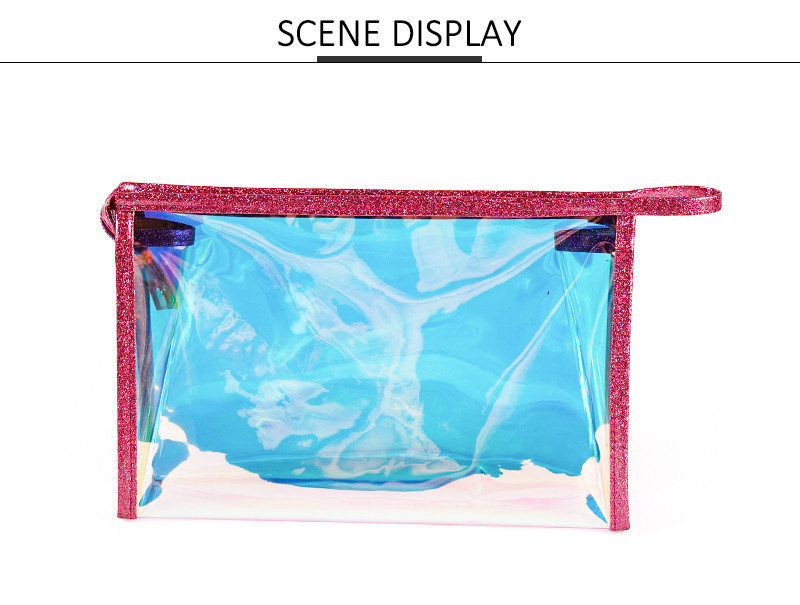 Laser Logo TPU Lady Travel Holographic Cosmetic Bag