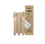 160mm wooden knife fork spoon set paper includes napkin wooden disposable