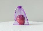 Purple Organza Drawstring Bags With South Korea Silk For Wedding Party