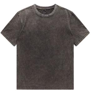 China Oem Low Moq Clothing Manufacturer Men'S Vintage Wash 95% Cotton 5% Lycra Summer T Shirt wholesale