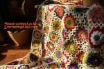 Countryside Handmade crochet hook Daisy blanket, Cashmere knitted blanket throw,