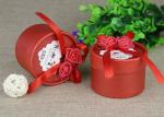 Round Red Ribbon Cardboard Box Packaging Cans Packaging For Wedding Candy