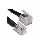 RJ12 6P6C Shielded Telephone Cable - Black PVC Jacket 24AWG Copper