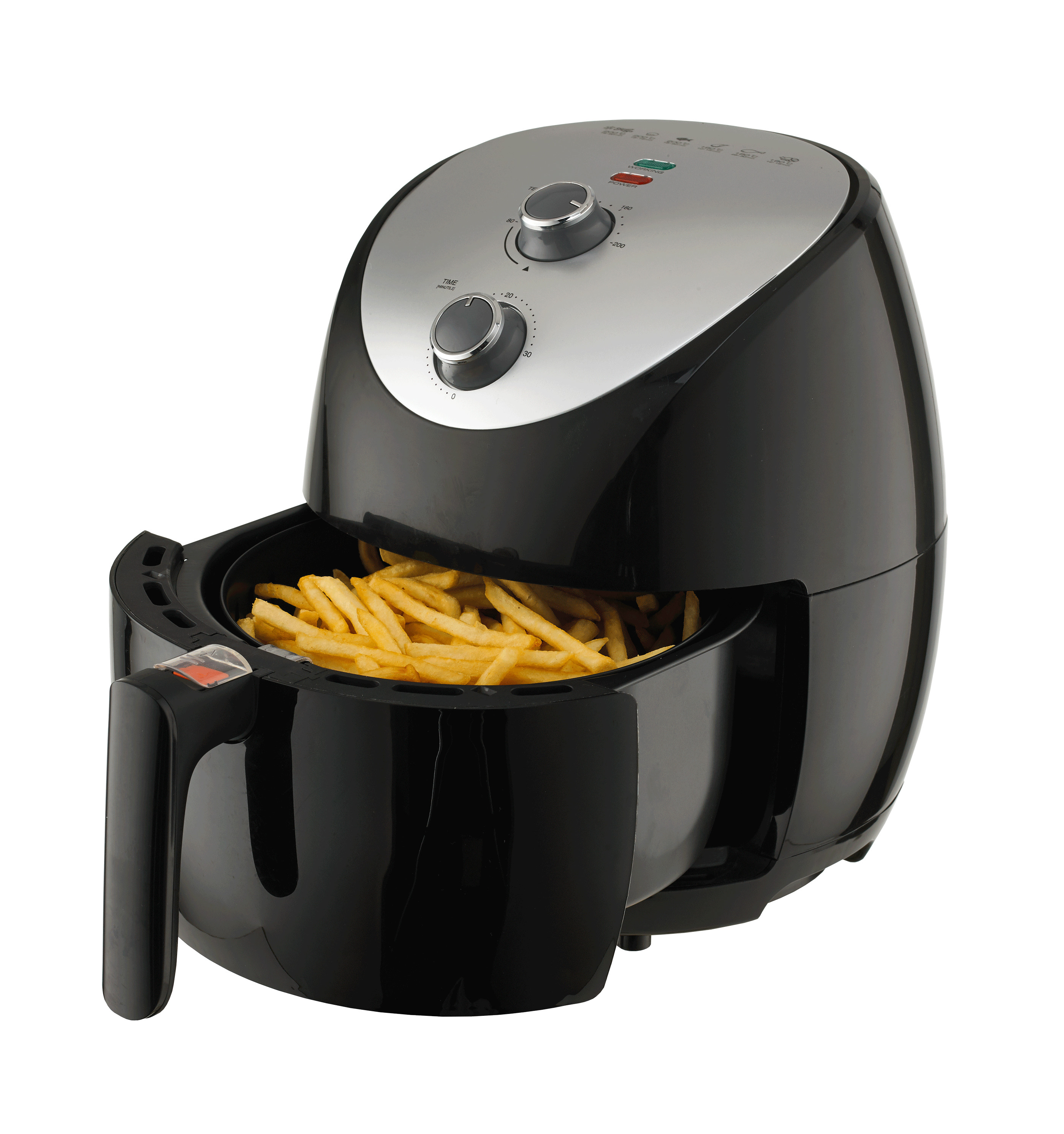 Oil Free Red Digital Air Fryer 1500w 4.6L With Overheat Protection CE ROHS Certified