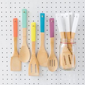 China Natural Kitchenaid Bamboo Spatula 30cm Length Long Handle Cooking Utensils wholesale