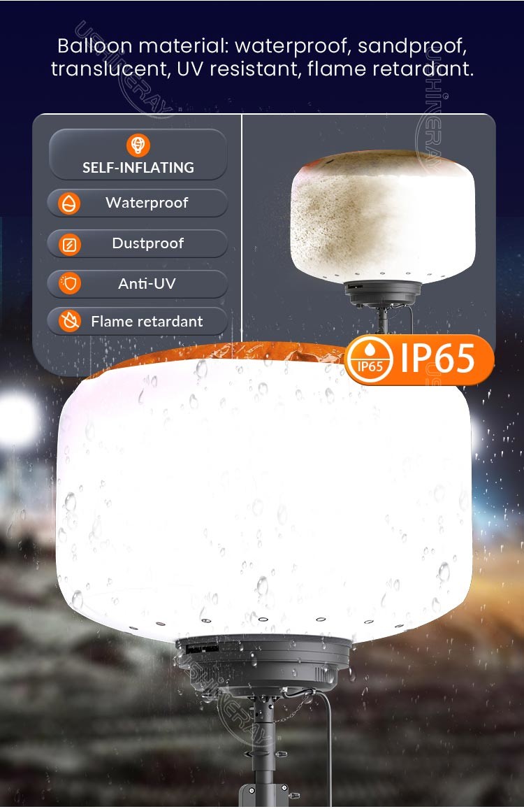 Versatile Portable Work Light 700Watt Balloon LED Light Tower For Road Maintenance