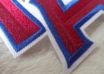 Soccer Jersey Brand Label Multicolor Embroidered Sports Patches With Hot Melt
