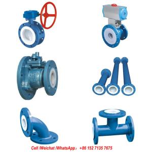 China PFTE Lined Ball valve Butterfly valve check valve stop valve Fluorine lined pipe fittings for Acid Chemical Tank wholesale