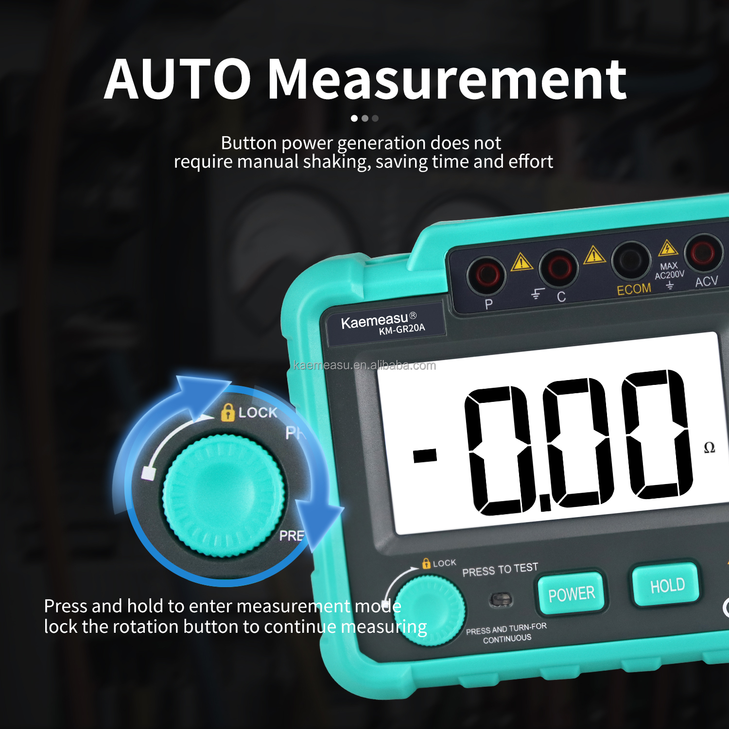 GR20A AC 200V Grounding Resistance Tester Megohmmeter Measuring Circuit Resistance Tester Earth Resistance Tester