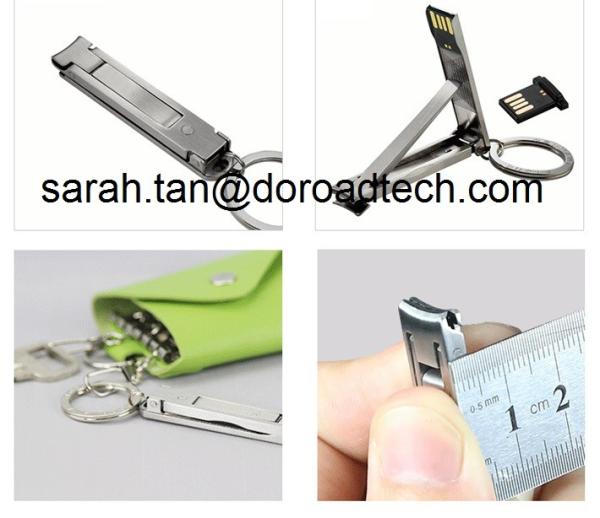 New Design Wholesale Real Nail Cutter USB Flash Drives, Metal Portable USB