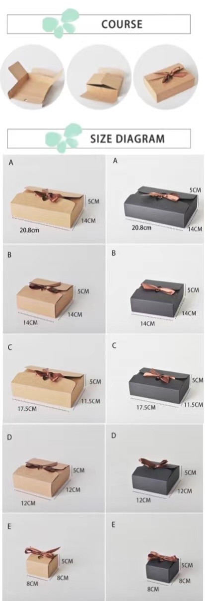 1800gsm Chocolate Kraft Paper Candy Boxes Bow Tie Wedding Party Favor Boxes