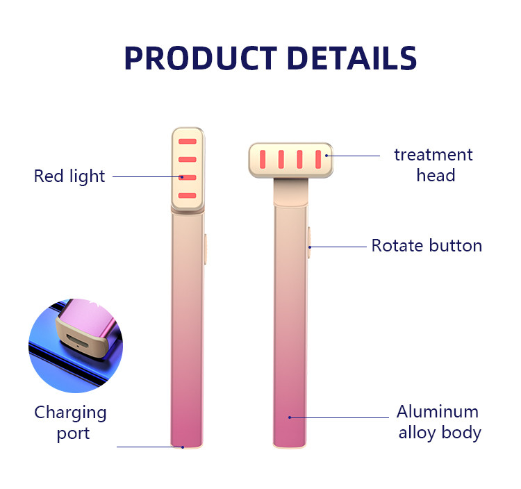 Rechargeable Vibrating Microcurrent Facial Massage Wand Red Light Therapy