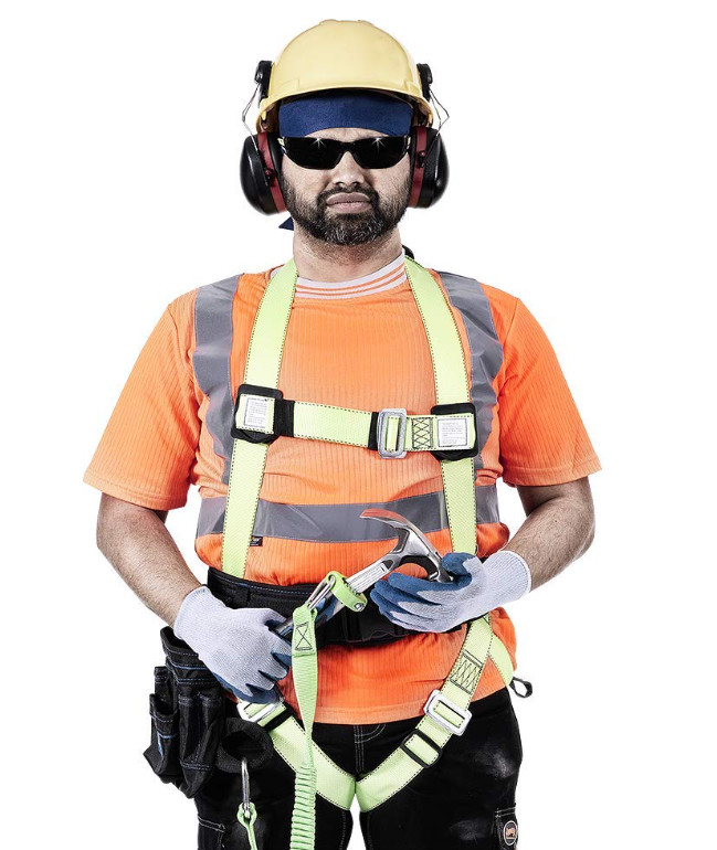 25000 5000 Pounds Safety Belt Full Body Harness Safety Protection With 4 Point Adjustment
