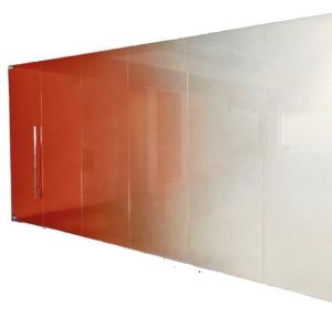 China Drilling Tempering Eco-friendly 6.38-8.38mm Polished Edged Toughened Gradient Glass wholesale