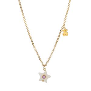 China Lady Star Pendant 316L Stainless Steel Necklace Gold Plated wholesale