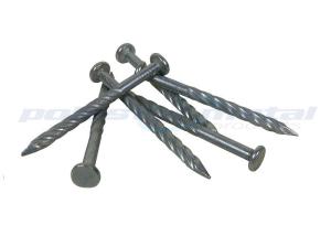 China OEM Vertical Grooved Shank White Galvanised Concrete Steel Nails 45# wholesale
