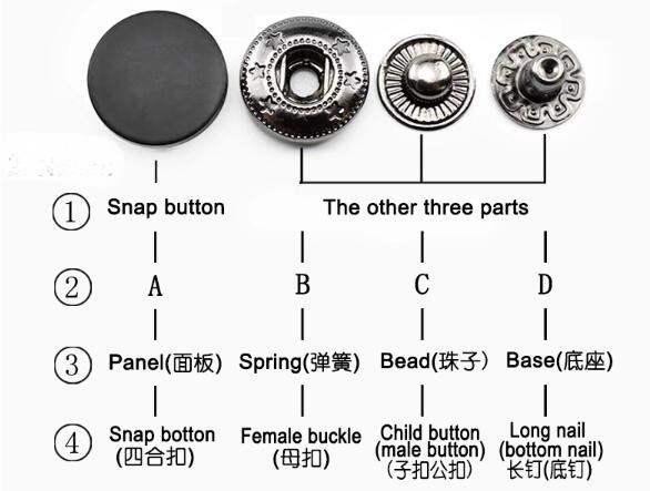 4 Setter Tools Antioxidant 25mm Metal Snap Fasteners