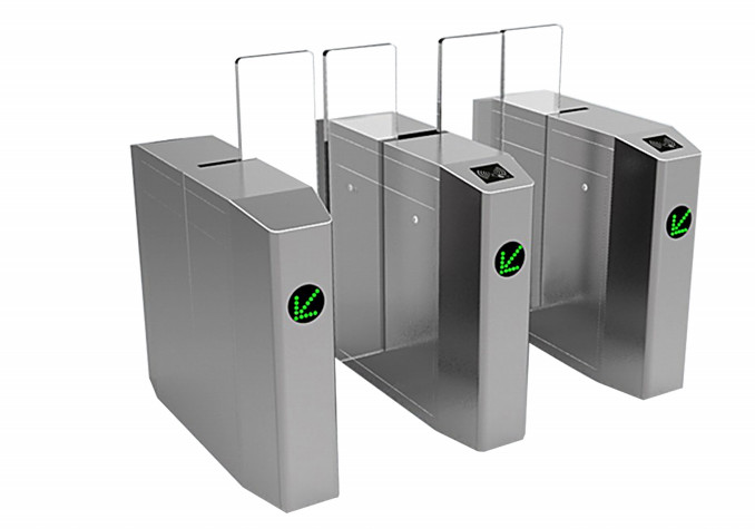 Anti-Tailing With LED Indicator Automatic Access Control Double Motor Sliding Turnstile Barrier Gate