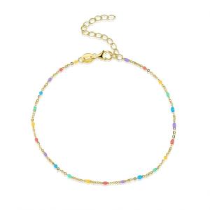 China 21.2cm 0.8 Gram Sterling Silver Rainbow Bracelet Unisex Cubic Zirconia Bracelet S925 wholesale