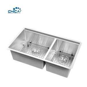 China Carton Pallet Double Bowl Handmade House Kitchen Sinks Stainless Steel Kitchen Sinks wholesale