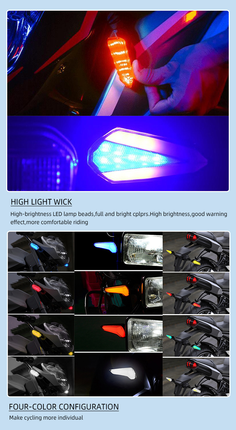 6500k Light Temperature Motorcycle LED Turn Signal Indicator Light for DC12V Scooters