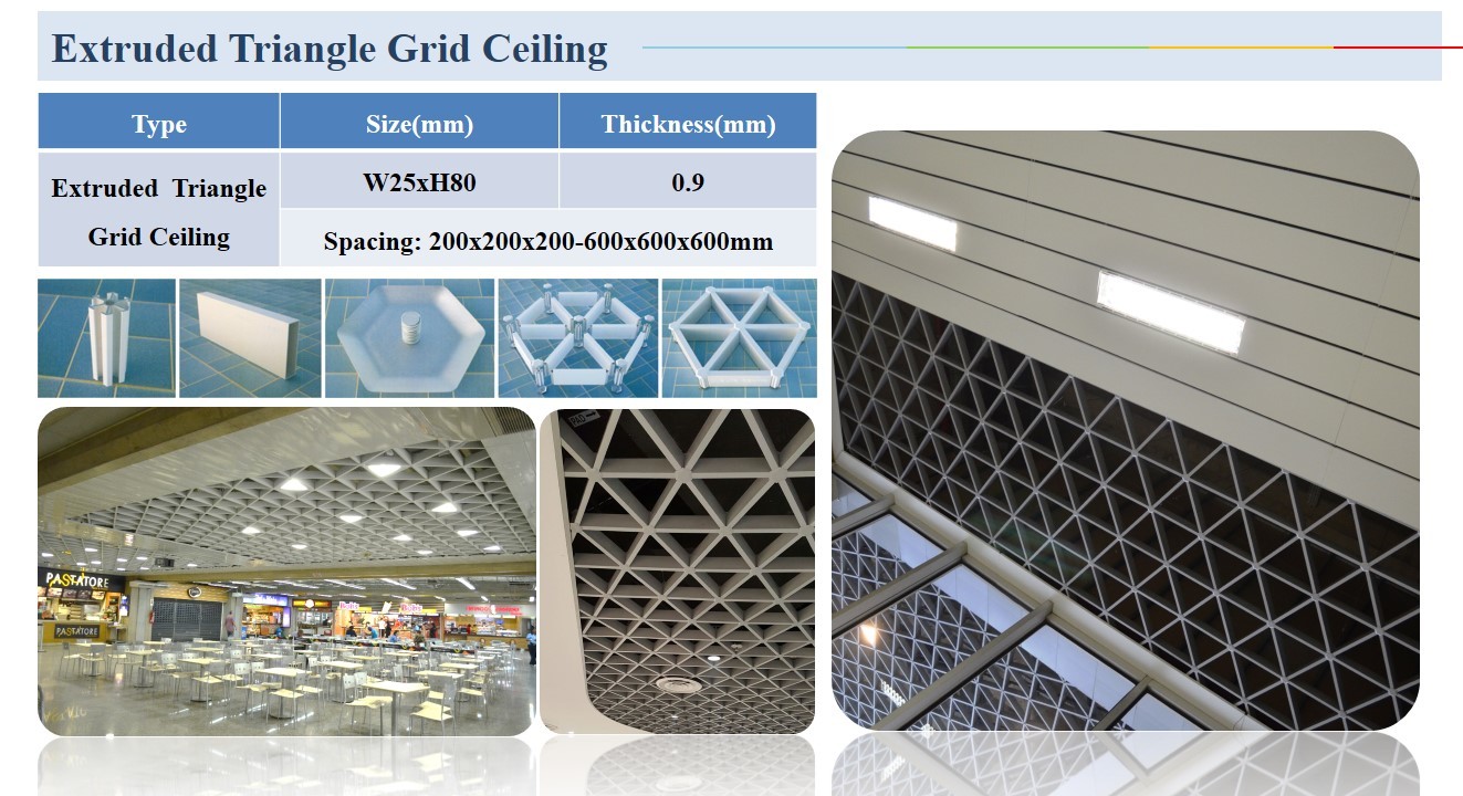 Interior Aluminum Suspended Linear Metal Open Cell Ceiling Tiles For Metro Station Decoration Materials