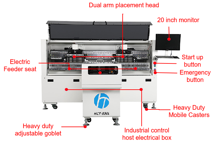 36 Head Pick And Place Machine High Precision 1200x330mm Board Size