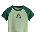 Summer Candy Color Fitness Embroidery 3d Puff Print Logo Y2k Slim Crop Top for