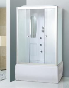 China Steam Rectangular Shower Stalls with White Transparent Tempered Glass wholesale