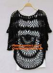 Crocheted, loose Crochet knitted blouse wears batwing hollow pullover sweaters