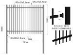 1800mm height x 2350mm width flat top tubular steel fence panels INTERPON powder