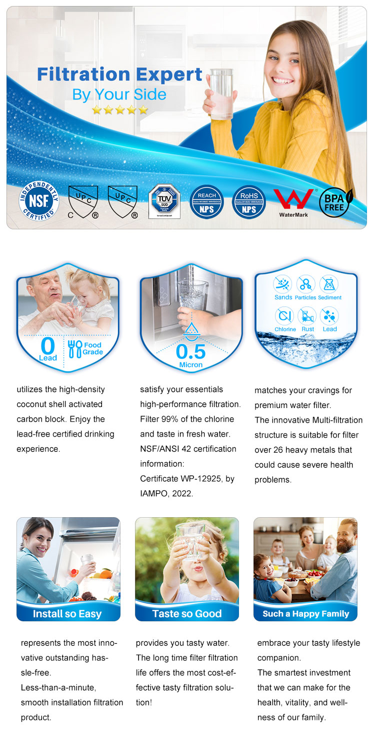 Household Refrigerator Water Filter Cartridge Replacement for LT500P Fridge Compatible