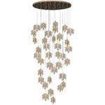 Modern Led Simple Art Leaf Acrylic Chandelier Gold Home Hotel Staircase Dining