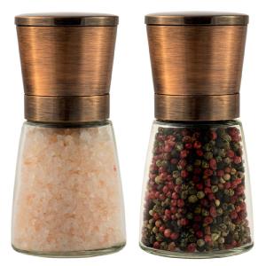 China Stainless Lid Glass Jar 140mm 170ml Salt Mill Pepper Grinder wholesale