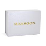 Custom White Art Paper Hardcover Box With Gold Foil Logo